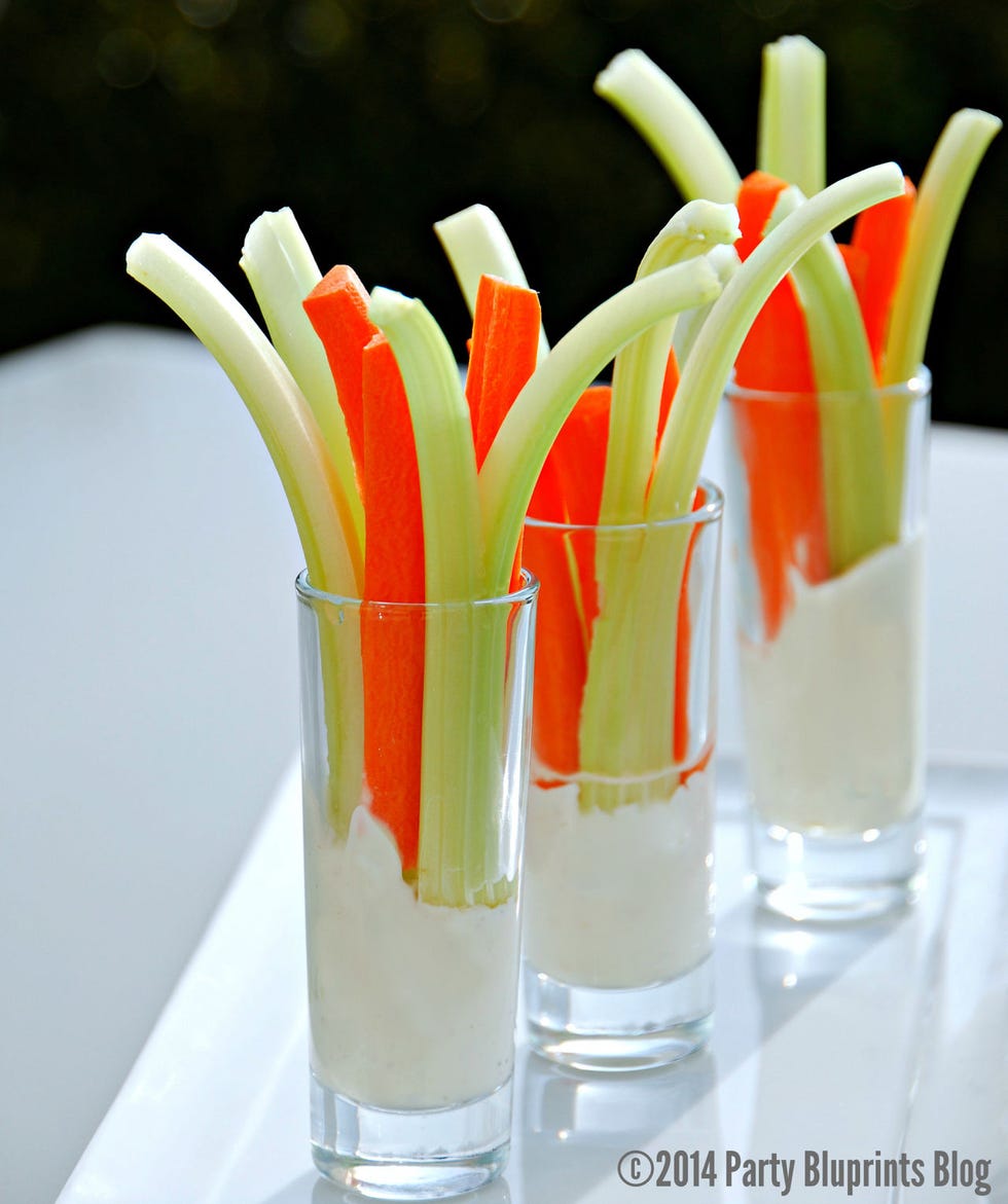 <p>Featuring Easter rabbits' favorite healthy snacks, these single-serving portions are a fun twist on the traditional veggies-and-dip platter. Serve them en masse on a buffet table at a brunch or cocktail party or plop one at each place setting at a sit-down dinner.</p>
<p><a href="http://www.partybluprintsblog.com/themenu/" target="_blank"><strong>Click for the recipe.</strong></a></p>