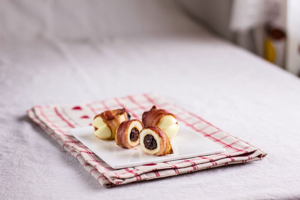 <p>Replace yolks with rich cream-cheese stuffing, wrap egg halves with bacon, pop in the oven, and oh, look, it's heaven in a baking dish.</p>
<p>Get the recipe at <a href="http://www.lowcarbsosimple.com/bacon-and-eggs-in-a-different-way/" target="_blank">Low-Carb, So Simple</a>.</p>
