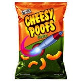 <b>First Taste</b>: <i>South Park</i><br />
<p>If you're in South Park and want a snack, it's bound to be Cheesy Poofs. These Cheetos-like nosh are beloved by Cartman and the gang. But who can blame them? If you didn't eat Cheesy Poofs, you'd be lame! In honor of <i>South Park</i>'s 15th season, Comedy Central and Frito-Lay created <a href="/food/recalls-reviews/south-park-cheesy-poofs-available-at-walmart" target="_new">real Cheesy Poofs to sell at Wal-Mart stores</a>. </p>

<p><b>Recipe: </b> They're no Poofs, but these <a href="/recipes/cooking-recipes/chips-snack-mix-recipes"><b>chips and snacks recipes</b></a> are anything but lame.</p>