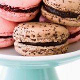 <p>These sandwich cookies get plenty of rich chocolate flavor from cocoa powder and an intense ganache filling.</p><p><b>Recipe:</b> <a href="/recipefinder/chocolate-macarons-recipe"><b>Chocolate Macarons</b></a></p>