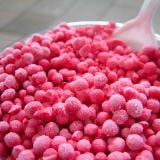 Food, Pink, Produce, Ingredient, Natural foods, Kitchen utensil, Seedless fruit, Berry, Spoon, Superfood, 