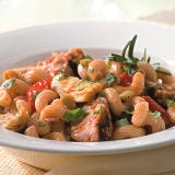 <p>Here we toss grilled tuna with pasta, artichoke hearts, green olives, and tomatoes. Grilling the tuna gives this ultra-fresh pasta dish a subtle smokiness. But if you're pressed for time, try canned tuna in place of the grilled fish.</p><br /><p><b>Recipe:</b> <a href="/recipefinder/tuna-pasta-olives-artichokes-recipe-ew0510" target="_blank"><b>Tuna Pasta with Olives and Artichokes</b></a></p>