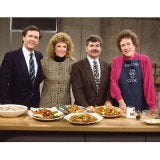 1980: Joined <i>Good Morning America</i> <p>Today we're accustomed to seeing Giada de Laurentiis, Martha Stewart, and Bobby Flay appear on morning news shows, but none of them would be there if it weren't for Julia Child. In 1980, Julia made her first appearance on <i>Good Morning America</i> with Charlie Gibson. She casually prepared recipes and soon was a regular fixture on the morning program. As ABC News adeptly explained, "Child showed GMA viewers how to make the most pretentious French cuisine in sometimes the most unpretentious way."</p>