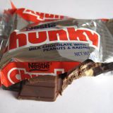 Com its milk chocolate, raisins, and peanuts, Nestlé's Chunky is reminiscent of afruit and nut bar, only . . . well, chunkier. It was introduced in the late 1930s by New York City candymaker Philip Silvershein, and named after his 
