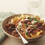 <p>For this family favorite, the thinner the slices of beef, the better. To create extra-thin strips, place the steak in the freezer for 20 minutes before cutting — the chilled meat will be easier to slice into.</p><p><b>Recipe: </b><a href="/recipefinder/easy-beef-stroganoff-recipe-122873" target="_blank"><b>Easy Beef Stroganoff</b></a></p>
