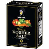 Kosher Salt <p>There are many ways to make salt, but Morton, a company that has been in business in the United States since the mid-1800s, sticks to the tried-and-true methods that have served them well for over a century. Morton kosher and table salts are made using a vacuum evaporation method, meaning that salty brine from underground deposits is pumped up, and then boiled, until the water begins to evaporate and distinguishable salt crystals begin to form. Kosher salt is a coarse grain salt, so though it dissolves completely when added to soups, stews, or brines, it also works well in spice rubs, or in other applications where you might want a bit of texture, as when rimming a cocktail glass. An excellent everyday salt, kosher salt is a go-to for many cooks for an array of basic uses.</p>
<p><a href="http://www.mortonsalt.com/for-your-home/culinary-salts/food-salts/13/morton-coarse-kosher-salt/recipes" target="_blank">mortonsalt.com</a></p>