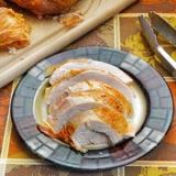 Q: We've never fried a turkey before, but we want to try this year. How do we do it safely? <p>Fried turkey is delicious, but people shy away from this preparation because of horror stories even though there are simple ways to be safe. Make sure your turkey is completely thawed before frying. Line your cooking area with alluminum foil to pretect against splatters and spills (and make your clean up easier). To prevent splashing, slowly lower the turkey into the oil. If it's met with rave results and frying becomes your new family tradition, you might consider investing in an <a href="http://www.charbroil.com/smokers-fryers/outdoor-fryers/the-big-easy.html" target="_blank">infrared turkey fryer</a>, which works without oil.</p>
<p><strong>Recipe: <a href="http://gogonow.org/recipefinder/fried-turkey-recipe-del0413%22 target="_blank">Fried Turkey</a></strong></p>