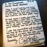 <p>A London man may have figured out the best possible way to quit a job. Instead of simply communicating his two weeks notice, Chris Holmes baked his boss a resignation cake.</p>

<p><a href="http://gogonow.org/food/recalls-reviews/man-quits-job-using-cake%22%3E%3Cb%3ERead the Whole Story</b></a></p>