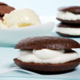 <p>Classic whoopie pies combine a creamy filling sandwiched between cakey chocolate cookies. Some are filled with a marshmallow cream frosting while others are filled with whipped cream. Even those of us who grew up with the former fell in love with our lighter version of the whipped-cream-filled treats.</p>
<p><strong>Recipe: <a href="http://gogonow.org/recipefinder/whoopie-pies-recipe-6610%22 target="_blank">Whoopie Pies</a></strong></p>