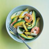 <p>Avocados in this lightly dressed seafood salad help the body to absorb beta-carotene from the crispy endive leaves.</p>
<p><b>Recipe: <a href="http://www.delish.com/recipefinder/avocado-shrimp-endive-salad-recipe" target="_blank">Avocado, Shrimp, and Endive Salad</a> </b></p>