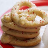 <p>Serve up traditional sugar cookies with a twist—pun intended! Lemon and vanilla extracts add a playful zing, as does a sprinkling of coarse red and white decorating sugar on top.</p>

<p><strong>Recipe:</strong> <a href="http://gogonow.org/recipefinder/cookie-pretzels-recipe-122520%22%3E%3Cstrong%3ECookie Pretzels</strong></a></p>