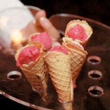 When it comes to hard-to-eat foods, go miniature. Raspberry-flavored mini <a href="/search/fast_search_recipes?search_term=sorbet">sorbet</a> cones are so much easier to handle than the original version.