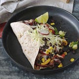 Vegetable Tacos with Chipotle Sour Cream and Smoky Black Beans