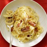 <p>A carbonara sauce is typically made with just Italian bacon, eggs, cheese, and black pepper. A little half-and-half creates an even silkier texture.</p><p><b>Recipe:</b> <a href="/recipefinder/spaghetti-carbonara-recipe-mslo0311" target="_blank"><b>Spaghetti Carbonara</b></a></p>