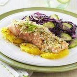 Tarragon-Citrus Crusted Salmon with Cabbage Salad