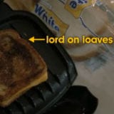 <b>Food:</b> Grilled Cheese<br />
<b>Looks Like:</b> Jesus<br /><br />

Fans of the hit Fox show "Glee" will recognize this special grilled cheese. The character Finn sees an impression of Jesus in his sandwich and seeks spiritual help from his "Grilled Cheesus" throughout the episode.<br /><br />

<a href="/recipes/cooking-recipes/cheese"><b>Check out these 22 recipes using cheese.</b></a>