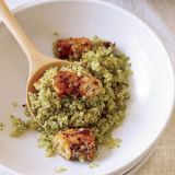 Here the the shrimp is coated with a potent mix of fennel seeds, dried oregano, and garlic and onion powders. The quinoa is flavored with a vibrant, pesto-like pistou, made with a judicious amount of oil.<br /><br /><b>Recipe:</b> <a href="http://www.delish.com/recipefinder/quinoa-spice-roasted-shrimp-pistou-recipe-fw0910" target="_blank"><b>Quinoa with Spice-Roasted Shrimp and Pistou</b></a>