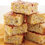 <p>Homemade corn relish provides all the seasoning required for this slightly sweet corn bread. The relish also adds heft, making the corn bread substantial enough to serve as a vegetarian lunch with a green salad and some sliced tomatoes.</p><p><b>Recipe: </b><a href="http://gogonow.org/recipefinder/skillet-corn-bread-corn-relish-recipe-fw0810%22%3E%3Cb%3ESkillet Corn Bread with Corn Relish</b></a></p>