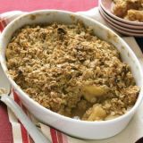 <p>This cinnamon-scented crisp is best served still warm from the oven, topped with a scoop of vanilla, cinnamon, or caramel ice cream. The secret to a crunchy, chunky topping is working the oat mixture into large clumps with your hands - this helps the topping hold together atop the apples while toasting to a golden brown.</p><br /><p><b>Recipe:</b> <a href="/recipefinder/apple-crisp-recipe-mslo0212"><b>Apple Crisp</b></a></p>