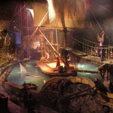 Pirates fight before your very eyes in this replica 18th century Spanish galleon. The performers fight, romance, and do acrobatics in front of guests, leaving them excited to enjoy and participate in the show themselves. Enjoy Treasure's Chicken or Buccaneer BBQ Pork Loin during the show. Vegetarian lasagna is also available.