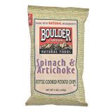 You may never go back to the dip after trying these flavorful chips. <br /><br /><b>Boulder Canyon Natural Foods Spinach & Artichoke Chips</b> (<a href="http://www.bouldercanyonfoods.com/products" target="_blank">bouldercanyonfoods.com</a>)