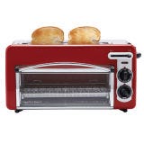 Save space with the Hamilton Beach Toastation 22703H ($39.99) -- an all-in-one standard toaster and toaster oven. Its bread slot is wide enough to hold bagels, and the small-but-mighty oven performs like a champ. In our tests, it turned out baked potatoes in the same amount of time as a conventional oven.