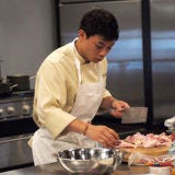 <p>Vietnam-born, Massachusetts-raised Hung Huynh slowly gained fans during his run on the third season of <i>Top Chef</i> in Miami. With lightning-fast technical skills (that chicken never had a chance!) and an adept palate, Huynh's passion showed he had the soul of a chef. It was the first time the show aired a live finale, and Huynh's elation at winning was evident to home audiences.  Huynh's goal is to open a restaurant in New York City, and he's hot on the trail. Huynh is currently an American finalist for the esteemed competition the Bocuse d'Or, the Olympics of the culinary world. If successful at the qualifying round at Disney's Epcot Center on September 26, Huynh will move on to represent the U.S. in France in January 2009. Should he get the gold, Huynh will certainly deserve his Top Chef title.</p>
