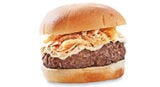 Top each burger with 1 tablespoon onion dip + 1/4 cup canned fried onions (we love French's).
