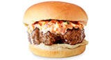 Chop 1 green onion + 4-ounce jar pimientos. Add 1 cup shredded Cheddar cheese + 1/3 cup mayo + 1/2 teaspoon each hot sauce and Worcestershire. Divide among burgers.