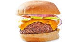 Top each burger with 1 slice Cheddar cheese + 3 thin slices apple + 3 thin slices red onion.