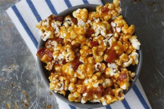 <p></p>
<p><strong>Get the recipe from <a href="http://acozykitchen.com/spicy-caramel-bacon-popcorn/" target="_blank">A Cozy Kitchen</a>.</strong></p>