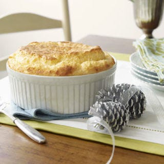 <p>Savory soufflé featuring grits and Cheddar cheese is a perfectly festive brunch dish for special occasions. </p><p><b>Recipe:</b> <a href="/recipefinder/cheddar-grits-souffle-recipe-ghk1210"><b>Cheddar Grits Soufflé</b></a></p>