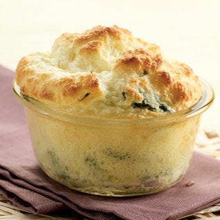 <p>Puffy and warm, these asparagus-goat cheese soufflés are the essence of spring. Serve them alongside a big salad with a tangy vinaigrette for a light supper or a special brunch.</p><p><b>Recipe:</b> <a href="/recipefinder/asparagus-goat-cheese-souffles-recipe-ew0311"><b>Asparagus-Goat Cheese Soufflés</b></a></p>