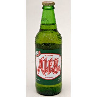 <p><b>Originally from:</b> Winchester, KY</p>
<p><b>Distribution areas:</b> Kentucky, Southern Ohio, Southern Indiana, Knoxville, TN, and Atlanta, GA.</p>
<br />
<p>Distinguished as the only soft drink invented in Kentucky that's still in existence, Ale-8-One is a ginger- and fruit-flavored soda. Create by G. L. Wainscott during Prohibition, Ale-8-One comes from the slogan "A Late One," meaning the latest thing in soft drinks. The slogan also camouflaged the word "ale," which was a touchy term in that era, though the formula contained no alcohol. In 2003, Ale-8-One introduced its first new product since the original formula hit the market in 1926: Diet Ale-8-One. Three years later, the company expanded to produce Ale-8-One lollipops and salsa under the same brand name.</p>