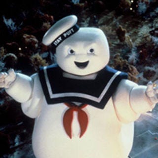 <b>First Taste</b>: <i>Ghostbusters</i><br />
<p>Stay Puft Marshmallows are the seemingly harmless treat featured in the background in several of the movie's scenes. The confection takes on a more prominent — and decidedly more sinister — role when Dr. Ray Stanz inadvertently chooses its mascot, the Stay-Puft Marshmallow Man, as the physical manifestation of the Sumerian god Gozer. Fans of the movie can now buy licensed <a href="http://www.thinkgeek.com/caffeine/candy/e59b/" target="_new">Stay Puft caffeinated gourmet marshmallows</a>.</p>

<p><b>Recipe: </b> Prefer your marshmallows with less of a jolt? Make your own <a href="/recipefinder/homemade-vanilla-marshmallows-122214"><b>Homemade Vanilla Marshmallows</b></a>.</p>