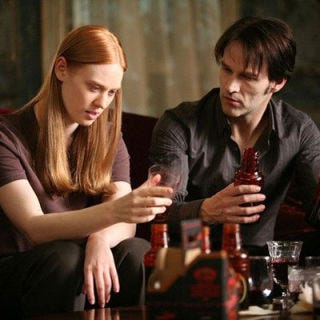 <b>First Taste</b>: <i>True Blood</i><br />
<p>In a world where vampires and run-of-the-mill humans coexist, Tru Blood is the Japanese-manufactured, synthetic-blood beverage that "out-of-the-coffin" vampires consume to sate their bloodthirst without any actual killing. It seems regular folks wanted a taste, too: <a href="http://trubeverage.com/" target="_new">Tru:Blood</a>, a blood orange–flavored carbonated drink inspired by the series, is now being sold.</p>

<p><b>Recipe:</b> Mix up your own homage to the undead with this <a href="/recipefinder/blood-orange-pomegranate-mimosas-recipe-ew1210"><b>Blood Orange-Pomegranate Mimosa</b></a>.</p>