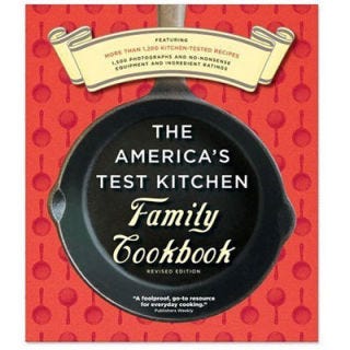 The America's Test Kitchen Family Cookbook For a book filled with step-by-step photos of fast and easy family meals, turn to The America's Test Kitchen Family Cookbook. You'll be glad to know that each recipe has been tested and compared against other options, often resulting in unorthodox ways of making traditional dishes. It's a book you can trust, and one that you'll be coming back to again and again.