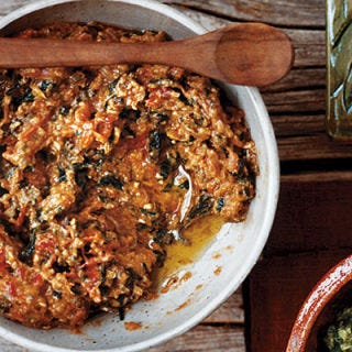 <p>Incorporating vegetables into a savory sauce for sides, meats, or more veggies, is a great way to sneak more healthy produce into your meals. Depending on the sauce you make and the type of vegetables you use to make it, you may want to boil, roast, grill, or sauté them prior to combining them with other ingredients — like spices, herbs, and nuts — in a blender or food processor to finish the sauce.</p><p><b>Recipe:</b> <a href="/recipefinder/romesco-pesto-recipe"><b>Romesco Pesto</b></a></p>