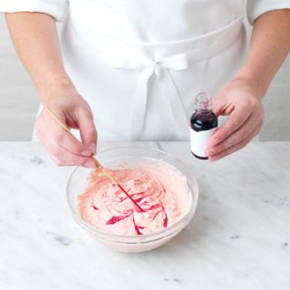 <p>Tint one third of the cake mixture pink using a few drops of pink food coloring. Stir in only a drop or two of coloring at a time — overcoloring produces an unattractive cake.</p>
