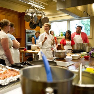 <p>At Charleston Cooks, the kitchen store cum cooking classroom, folks get to hone their cuilnary chops. Classes focus on technique and range from the cuisines that evolved right in their Southern backyard to cuisines of the world. The signature class, Taste of the Low Country, allows students to learn more about South Carolina's food heritage and its regional recipes. Featured dishes include shrimp and grits, bourbon pecan pie, fried chicken, and a true Southern favorite — pimento cheese grits. Classes range from 12 - 34 people and are affordable at $25 to $75 a person. And the best part? You can stock up on all your kitchen gadgets after leaving the classroom.</p>

