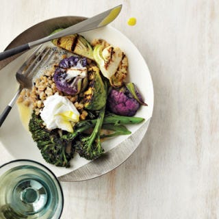 Grilled Brassicas with Mixed Grains and Bonito Broth <p>Though many traditional stocks call for meat or bones, vegetarians don't have to miss out on stocks' slow-simmered goodness. Vegetable-based broths, like the seaweed broth featured in the first recipe below, can still be packed with complex flavor. Use them as bases for soups or sauces, as braising liquids, or to cook grains like rice or quinoa for some added oomph. Roasting or caramelizing veggies, as in the second recipe, adds so much richness and depth, you won't miss the meat at all.</p><p><b>Recipe: <a href="/recipefinder/grilled-brassicas-mixed-grains-bonito-broth-recipe-fw0711">Grilled Brassicas with Mixed Grains and Bonito Broth</a></b></p><p><b>Recipe: <a href="/recipefinder/roasted-vegetable-stock-recipe-5496">Roasted Vegetable Stock</a></b></p>