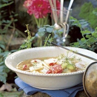 Seafood Stock <p>Lobster is a luxurious addition to any meal, and when it comes in a soup swimming in a rich lobster stock, it doesn't get much better. The soup recipe below calls for pre-made chicken broth, but by substituting the homemade lobster stock included here, you can add layers of delicious seafood flavor to this simple, yet spectacular, meal. For other delectable seafood-based dishes — like chowders, stews, risottos, or even pasta sauces — try subbing shrimp bodies or fish bones for the lobster in the stock recipe below. If making a fish stock, be sure to remove the gills and wash the bones thoroughly (or even give them a good soak), so that all traces of blood are removed and the stock doesn't become cloudy or bitter.</p>
<p><b>Recipe: </b><a href="/recipefinder/lobster-fennel-soup-3124" target="_blank"><b>Lobster-Fennel Soup</b></a></p>
<p><b>Recipe: </b><a href="/cooking-shows/famous-chefs/lineage-lobster-stock-recipe" target="_blank"><b>Chef Jasper White's Lineage Lobster Stock</b></a></p>