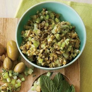 <p>This bright, briny salsa, full of vitamin E-rich olives, is more like a crunchy tapenade. It's brilliant over white fish like hake. </p><br />
<p><b>Recipe: </b><a href="/recipefinder/minty-green-olivecelery-salsa-recipe" target="_blank"><b>Minty Green Olive-Celery Salsa</b></a></p>