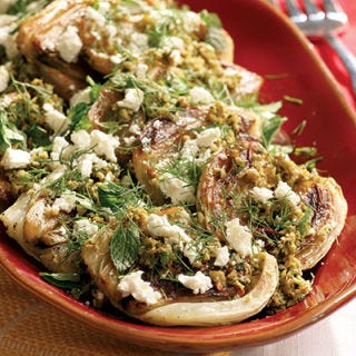 <p>Slow-roasting fennel caramelizes its natural sugars and softens what in a raw state is a very crisp texture to something like that of a rich roasted onion. Topped with olive tapenade, feta, and mint, it makes a side dish that can't be beat.</p><br /><p><b>Recipe:</b> <a href="recipefinder/roasted-california-fennel-olive-tapenade-feta-mint-recipe-ew0611" target="_blank"><b>Roasted California Fennel with Olive Tapenade, Feta, and Mint</b></a></p>