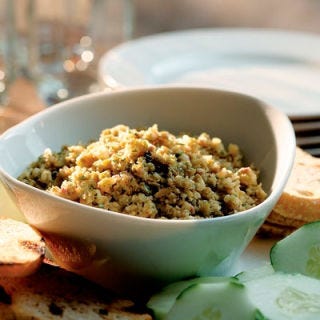 <p>Serve this simple but unique spread with zucchini or cucumber rounds or fire-toasted thin baguette slices.</p><br />
<p><b>Recipe: </b><a href="/recipefinder/green-olive-almond-spread-recipe-5967" target="_blank"><b>Green Olive and Almond Spread</b></a></p>