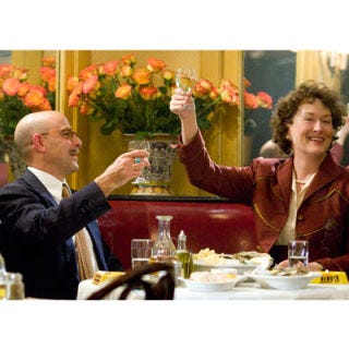 2009: Meryl Streep Nailed Child in <i>Julie & Julia</i> <p>After her death in 2004, just two days shy of her 92nd birthday, Julia Child's legacy still lives on. In 2009, she was immortalized on the silver screen by Academy Award-winning actress Meryl Streep, who portrayed Julia perfectly. <i>Julie & Julia</i> was an adaptation of Julia Child's autobiography, <i>My Life in France</i>, written with her nephew Alex Prud'homme, and blogger Julie Powell's memoir, "Julie & Julia," in which Powell documented her attempt at cooking all of <i>Mastering the Art of French Cooking</i>'s recipes over the course of one year. Streep received a Golden Globe for her portrayal of the late French Chef.</p>