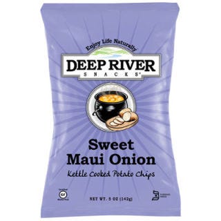<p>Packed with crunch and a mild, caramelized onion flavor, these are a step above plain when you need a classic all-round snack. <em> <a href="Sweet%20Maui%20Onion,%20Deep%20River%20Snacks%20($2.99%20for%205%20oz)" target="_blank">Amazon.com</a> </em></p>