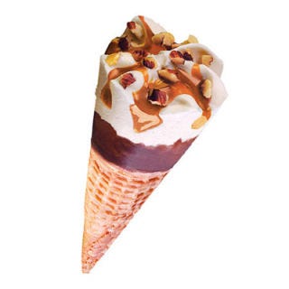 <p>Häagen-Dazs Vanilla Caramel All Natural Sundae Cones (170 calories).</p>
<p><strong>For a pack with chocolate ice cream, too: </strong> Blue Bunny Champ! Snack Size Variety Pack (140 calories).</p>
