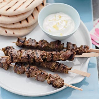 The simple marinade in this recipe works great with chicken or lamb, as well. Feel free to wrap the meat in pita bread, or enjoy it solo, on the skewer!<br /><br />
<b>Recipe: <a href="/recipefinder/middle-eastern-lamb-skewers-recipe"target="_new">Middle Eastern Lamb Skewers</a></b>