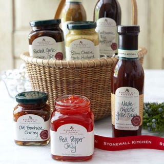 <p>Candy canes, cookies, and pies are wonderful until the holidays start winding down and we're on major sugar overload. Give your foodie friends a break from the sugar onslaught with this basket from Stonewall Kitchen, packed with savory standouts like chutney, red pepper jelly, and roasted garlic jam. Five percent of proceeds are donated to the different agencies, like the New Hampshire SPCA, to support adoption, education, and the shelter of animals. Find out more <a href="http://www.stonewallkitchen.com/charitablegiving.html" target="_blank">here</a>.</p>
<br />
<p>Savory Gift Basket ($49.95, <a href="http://www.stonewallkitchen.com/shop/gifts/savory-gift-basket.html" target="_blank">stonewallkitchen.com</a>)</p>